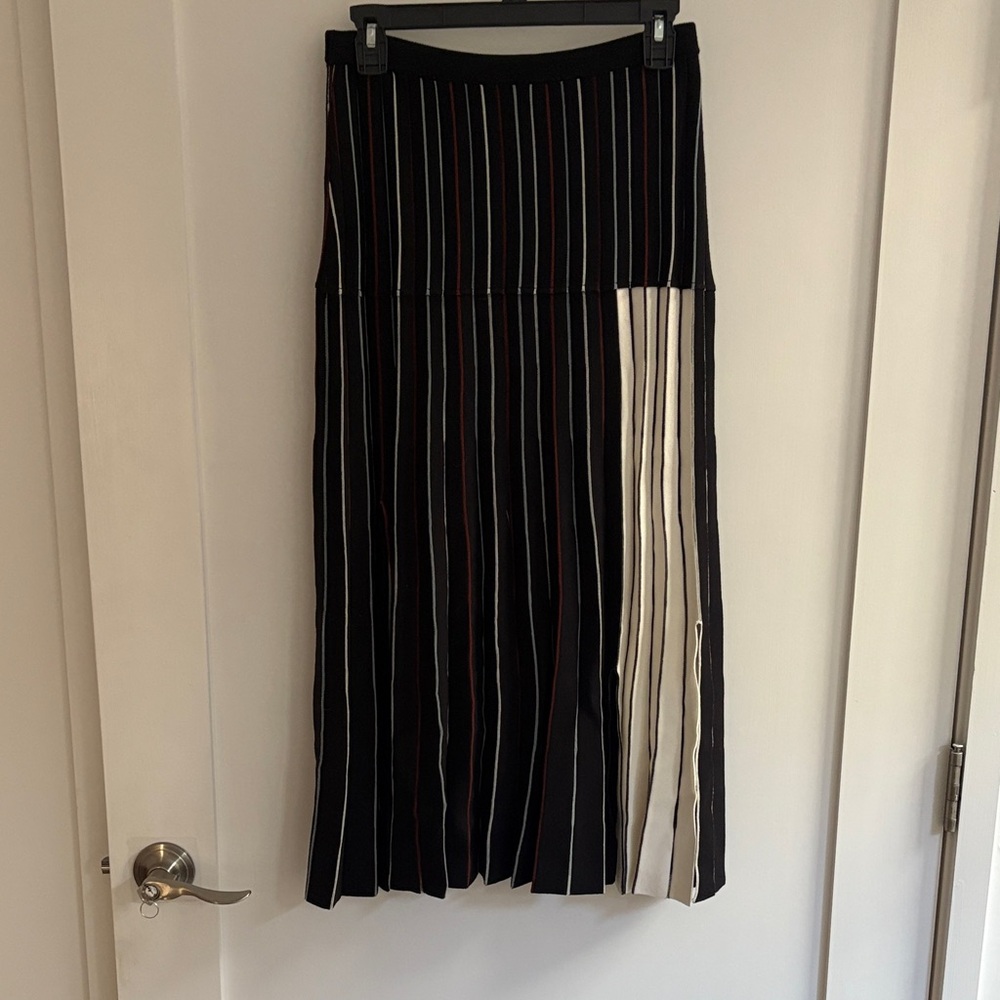 Rachel Comey Black and White Pleated Maxi Skirt
